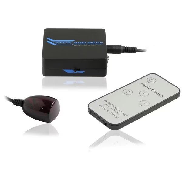 Toslink 3X1 Switch W/Remote  & Ir Receiver, Quest Technology International, Mfr#: NFT-4031